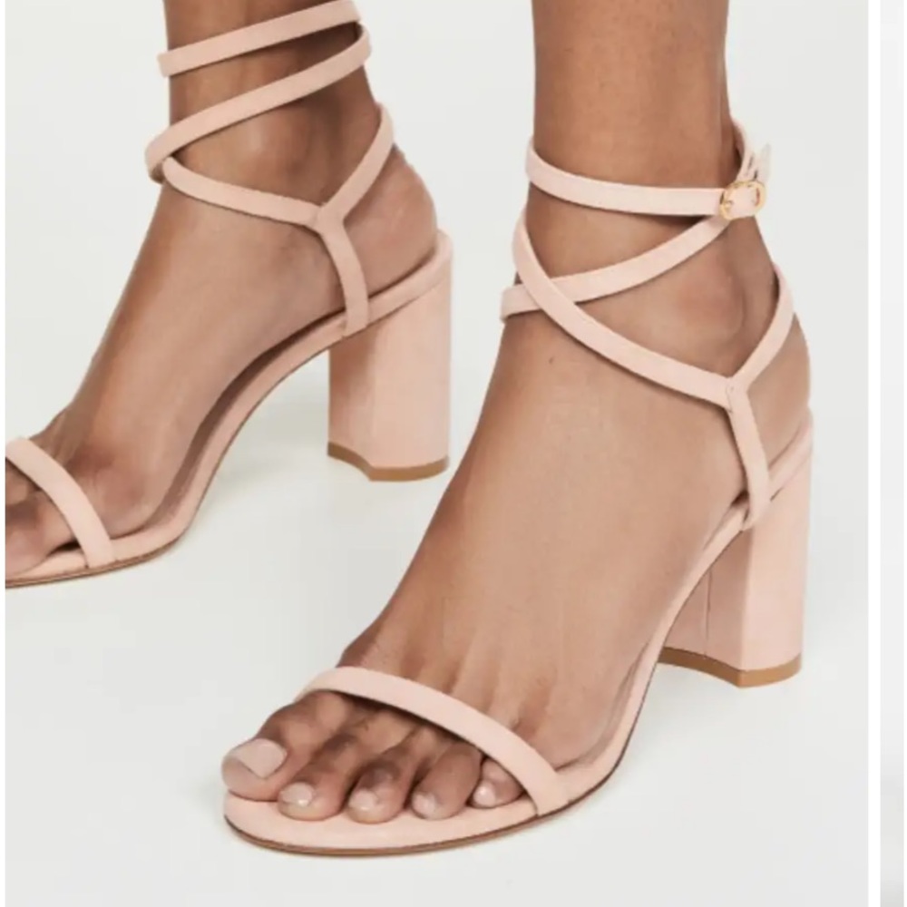 Stuart Weitzman Merinda Block Sandals Color Poudr… - image 1